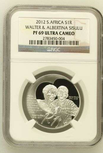 2012 Walter & Albertina Sisulu Silver R1 NGC PF69UC