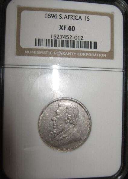 1896 ZAR Shilling NGC graded XF40!