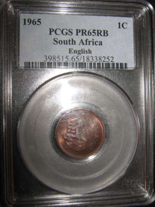 1965 one cent, PCGS graded PR65RB!!