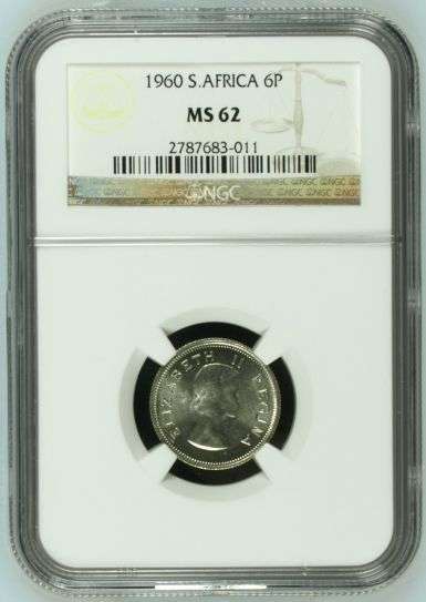 1960 Sixpence NGC graded MS62!!