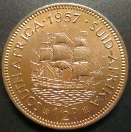 1957 Union of SA Half Penny