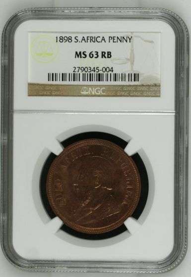 1898 ZAR Penny NGC graded MS63RB!