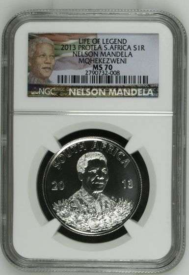 *MS70* 2013 Nelson Mandela Protea Silver R1 NGC graded MS70 !! Finest Known!