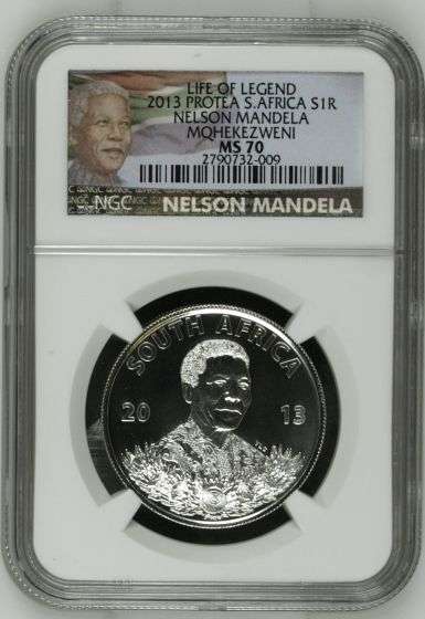 *MS70* 2013 Nelson Mandela Protea Silver R1 NGC graded MS70 !! Finest Known!