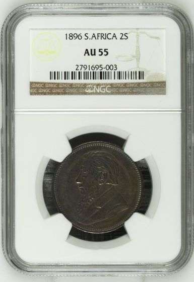 1896 Two Shilling NGC graded AU55!