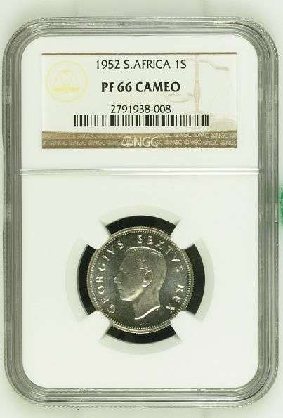 1952 Shilling NGC graded PF66 Cameo!! Second Finest with only two coins better at NGC!!