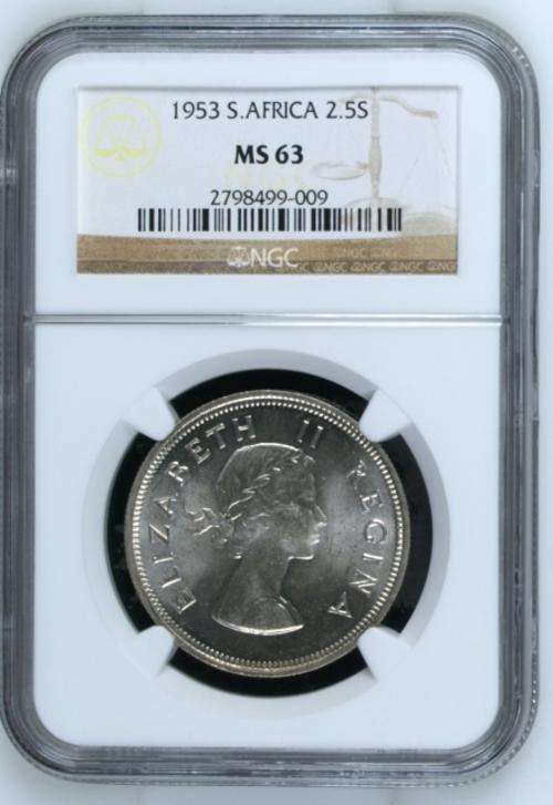 1953 Half Crown NGC graded MS63!