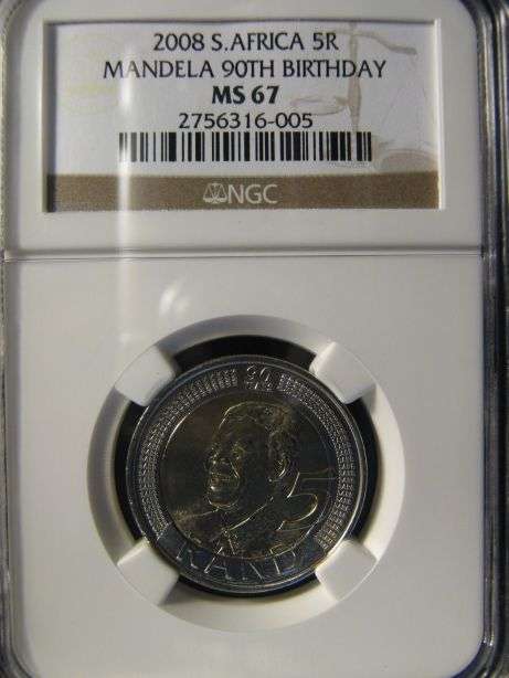 2008 Mandela Birthday R5, NGC graded MS67!!