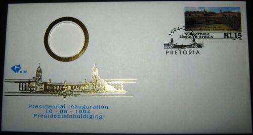 1994 Mandela Presidential Inauguration FDC 6.3c without the coin