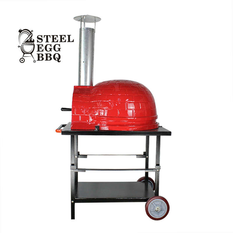 Kamado Steel Egg Pizza Oven with Steel Cart
