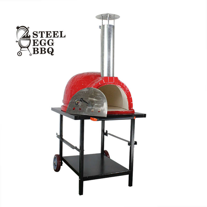 Kamado Steel Egg Pizza Oven with Steel Cart