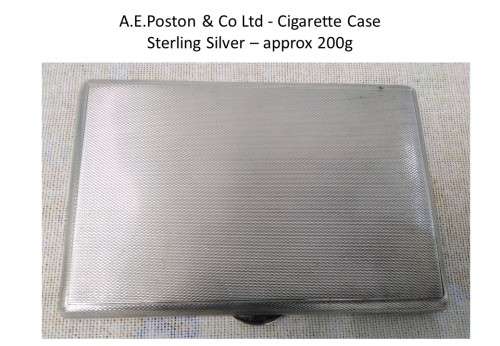 Sterling Silver Cigarette Case by A.E Poston & Co  -Weight: 200g - 12x8 cm