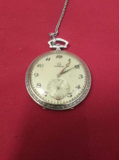 Original Omega Swiss .900 Silver pocket watch- Working -C  Pics 4 Condition