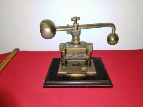 Vintage Brass & Wood Nut Cracker Press - Please C Pics for condition