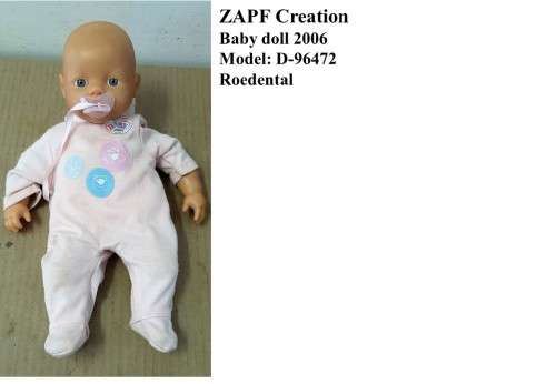 2 ZAPF CREATION DOLLS - INTERACTIVE DOLL MODEL ZFC 14 A & D 96472   -C Desc