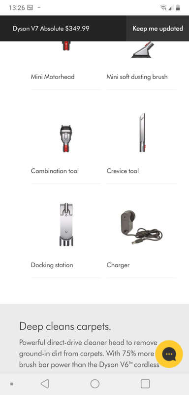Dyson 7v fluffy cordless vacuum cleaner please read