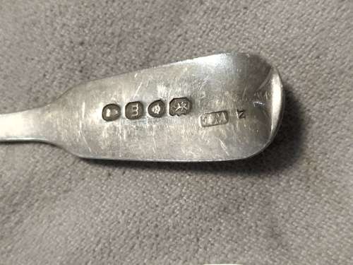 6x sterling silver hallmarks tablespoon,teaspoon,sugerspoon and mustard spoon all for one bid
