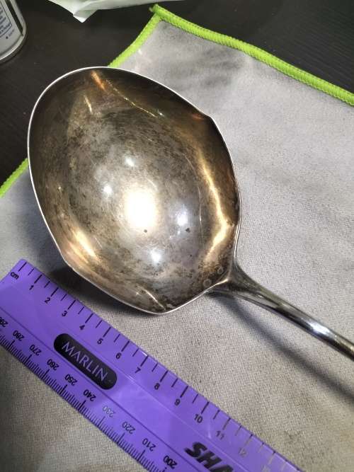 Huge 158 g antique sterling silver hallmark soup spoon