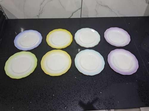 8x royal albert rainbow side plates