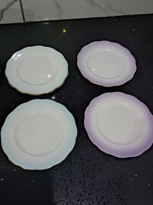 8x royal albert rainbow side plates