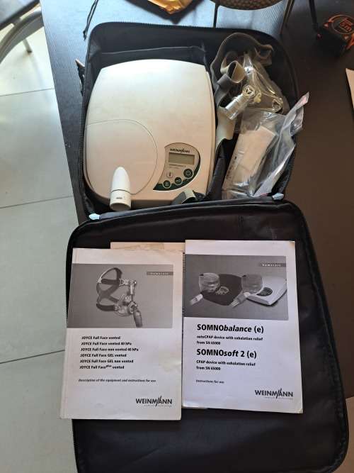 Weinmann sommobalance e cpap machine with booklets and all accessories