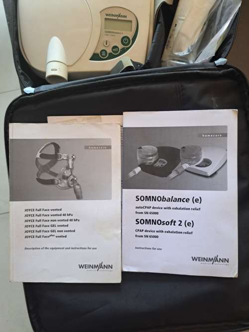 Weinmann sommobalance e cpap machine with booklets and all accessories