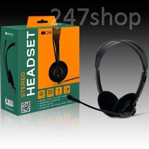 Headset CANYON CNR-FHS04 (20Hz-20kHz, Ext. Microphone, Cable, 2.3m) Black, Ret.