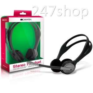 Headset CANYON CNR-HS02N (20Hz-20kHz, Ext. Microphone, Cable, 2.5m) Black, Ret. (Blister)