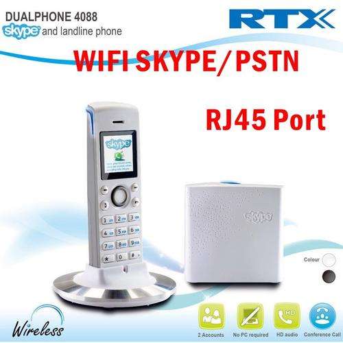 DUALphone 4088 Cordless SkypeTM and landline phone, with DECT base station - White