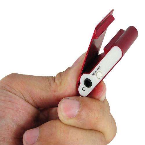 USB Rechargeable Mini Clip MP3 Player with Micro SD/TF Card Slot - Red