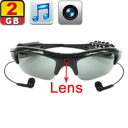 Black 2GB MP3 Camcorder DVR Sunglasses with Hidden Camera