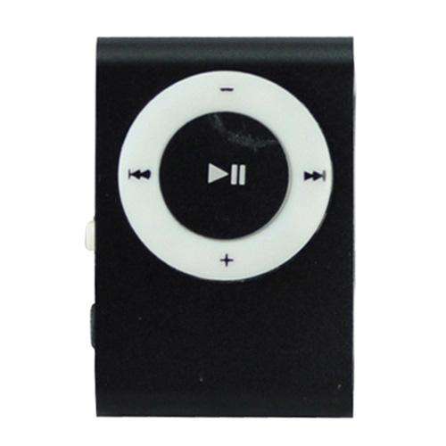 USB Rechargeable Mini Clip MP3 Player with Micro SD/TF Card Slot - Black