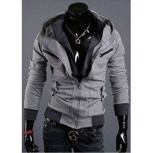 Men's Fashion Splicing Long-sleeved Cardigan Sweater Hoodies-No Shipping to WESTERN CAPE