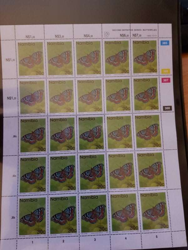 Namibia 1993 Definitive Full sheets. As per scan. MNH