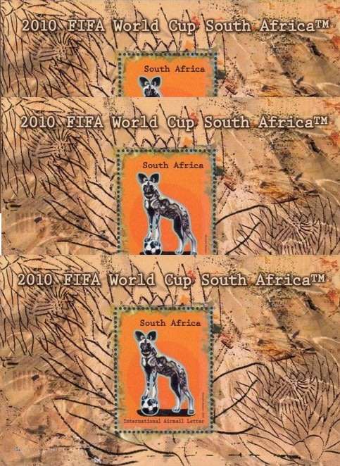 South Africa 2006 Football Sheets  x 3. Face R32. MNH