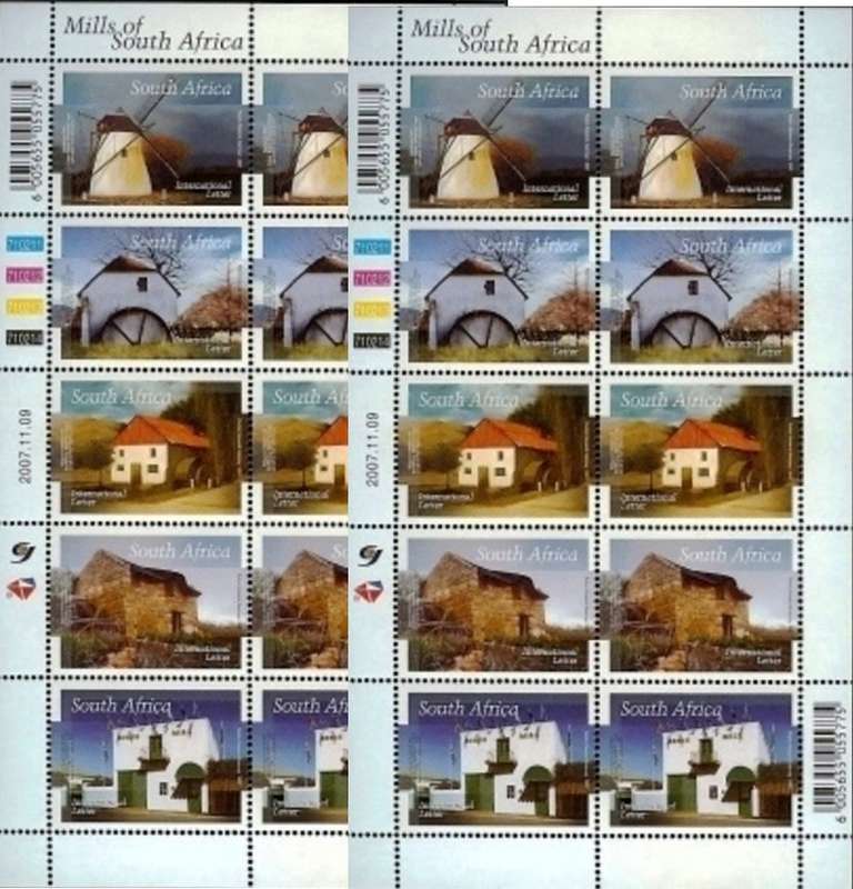 South Africa 2007 Mills x 2 Sheets. Face R214. MNH