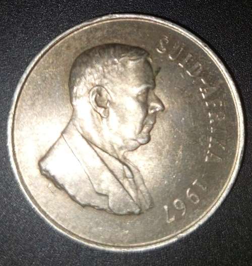 South African 1967 R1 silver coin