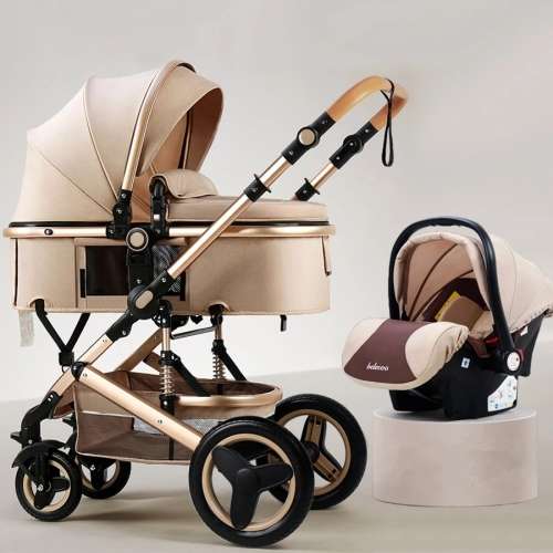 Belecoo Baby Pram Stroller 3 in 1 Kids Carry Pram Stroller  & Car Seat Trolley Baby 0-4.5 years