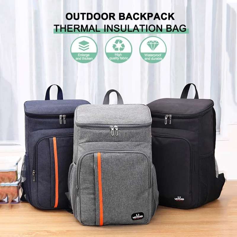 Insulated Large Backpack Cooler Bag- Grey