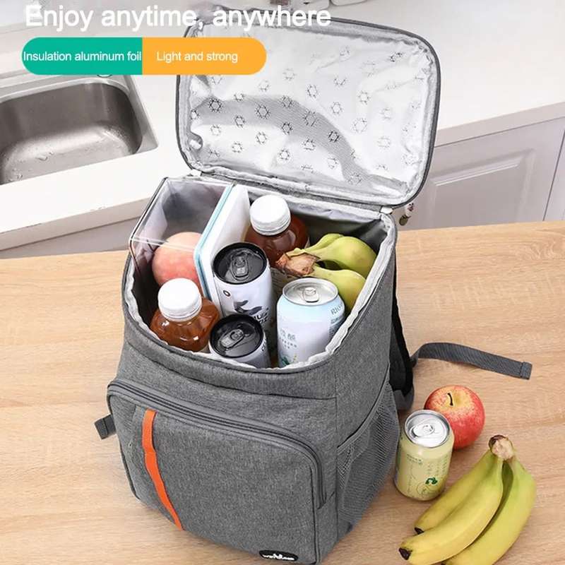 Insulated Large Backpack Cooler Bag- Grey