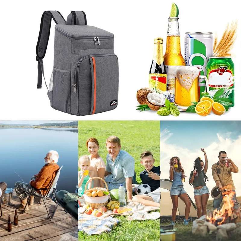 Insulated Large Backpack Cooler Bag- Grey