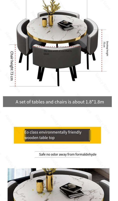 Bella 4 Seater Dining Set PU Leather Seats & Marble Finish - Black