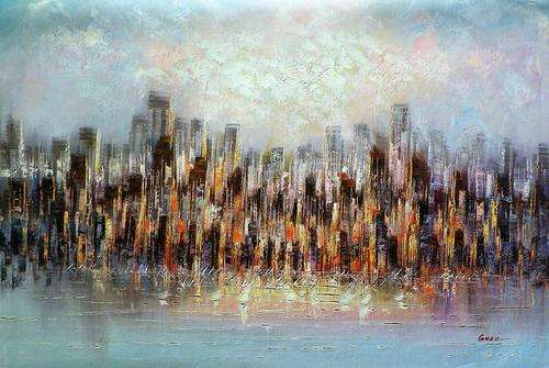 Manhattan by Guez. Oil on canvas.