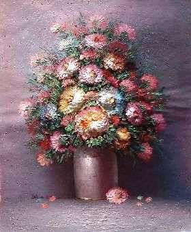 Flowers by Hellman. Oil painting 60 x 50 cm. unframed