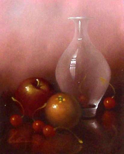 Still life with pots  by Wallace. Oil on canvas.