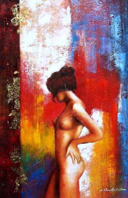 Nude by M Harold . Oil on canvas.