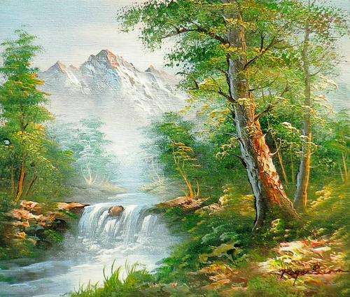 Landscape by Roger Brown . Oil on canvas.