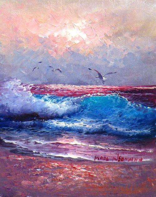 The sea by Karl Neumann . Oil on canvas.