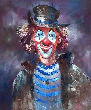 Clown, by Rossini , oil on canvas 60 x 50 cm.