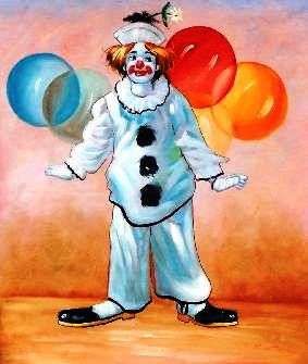 Clown, by T Sutton  , oil on canvas 60 x 50 cm.